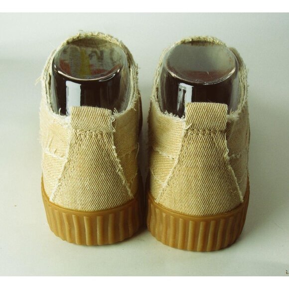 Frayed Beige Slip-On Sneakers With Rubber Sole By Yoki - Picture 4 of 7